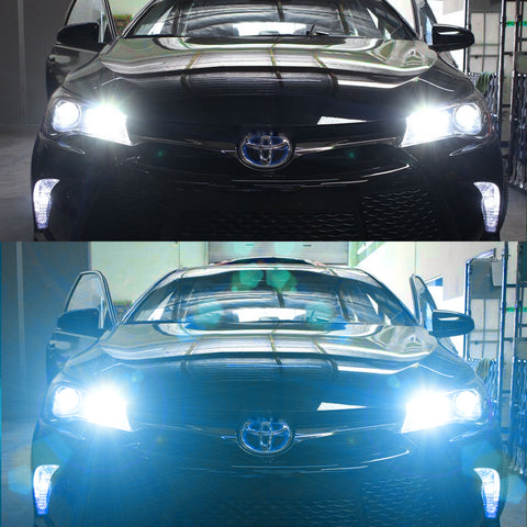Xotic Tech 2pcs 6000K 8000k Dual Color White/ Ice Blue H10 9140 9145 LED High/ Low Beam Fog Light Headlight Conversion Kit