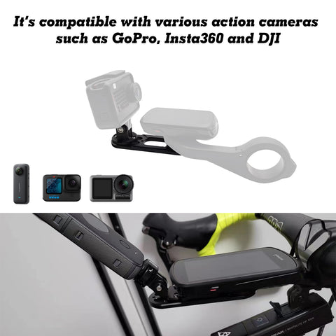 Bike Computer Handlebar Extender Camera Mount for Insta360 GoPro DJI