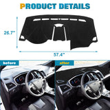 Inner DashMat Cover Dashboard Mat Non-Slip Poly Carpet For Ford Edge 2015-2019