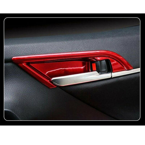4pcs Carbon Fiber Style / Red Car Inner Door Handle Bowl Cover Trim for Toyota Camry 2018-2024