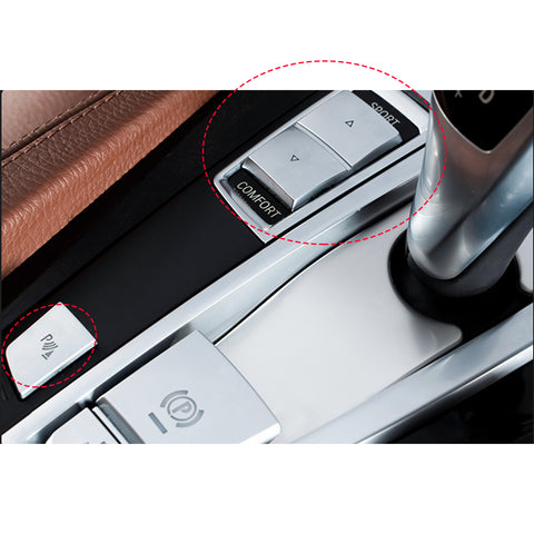 Chrome Silver Center Console Gear Shift Side Button Switch Cover Trim 3Pcs For BMW 5 6 7 Series X3 X4 2011-2018 F01 F02 F06 F07 F10 F12 F13 F25 F26
