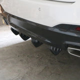 Car Rear Lower Bumper Wing Lip Diffuser Splitter Spoiler 4 PCS Shark Fins Universal Fit - Carbon Fiber