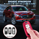 Xotic Tech Red TPU Key Fob Shell Full Cover Case w/ Red Keychain, Compatible with Mazda 2 3 5 6 CX-3 CX-5 CX-7 CX-9 MX-5 Miata Smart Keyless Entry Key