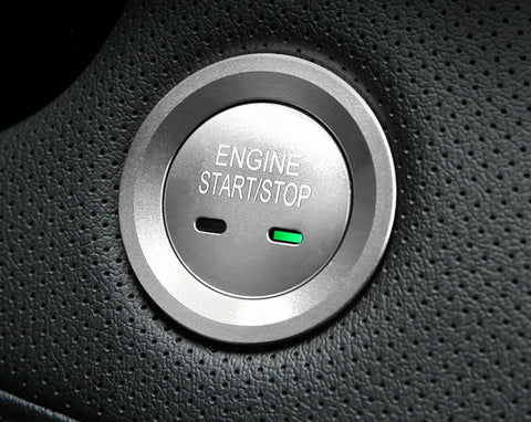 Blue/ Gold/ Red/ Silver Keyless Engine Start Stop Button Cap with Surrounding Trim Ring for Chevy VW Cadillac GMC