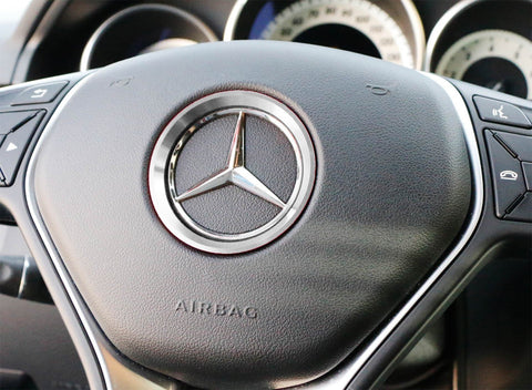 Glossy Car Steering Wheel Center Logo Ring Trim For Mercedes Benz B C GLK