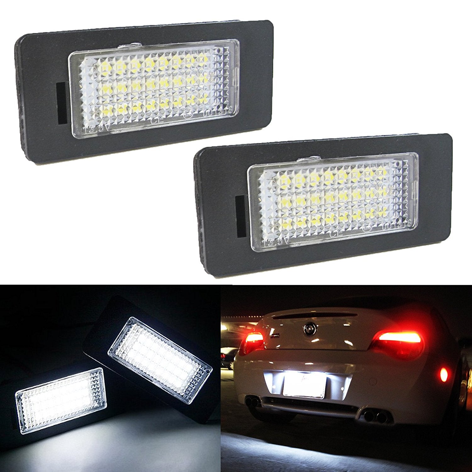 Direct Replace Error Free 24-LED License Plate Lamps For BMW E90 E92 E