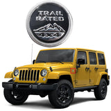 2pcs TARIL RATED 4x4 Badge Car Trunk Lid Side Fenders Body Emblem Nameplate Sticker For Jeep Wrangler [Red/Black/Bronze]