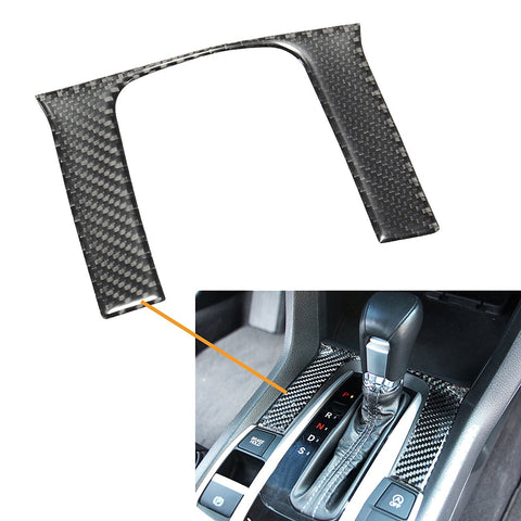 1 piece 3D Real Carbon Fiber Shift Gear Panel Knob Cover Trim Sticker Fit for Honda Civic 2016 2017
