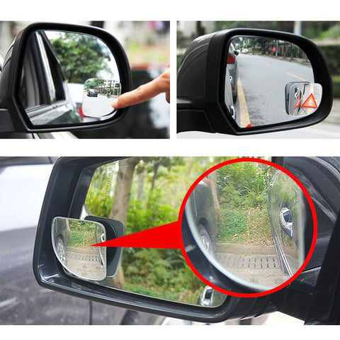 Blind Spot Mirror, 2 Pcs Black Fan-shaped Auxiliary Blind Spot Convex Rear View Adjustable Angle Mirror for Car For Car Truck SUVs Motorcycle