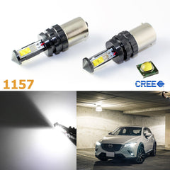 2x 6000K HID Xenon White 80W CREE 1157 BAY15D LED For Turn Signal Lights, DRL, Tail Reverse Lights Bulbs Lamps