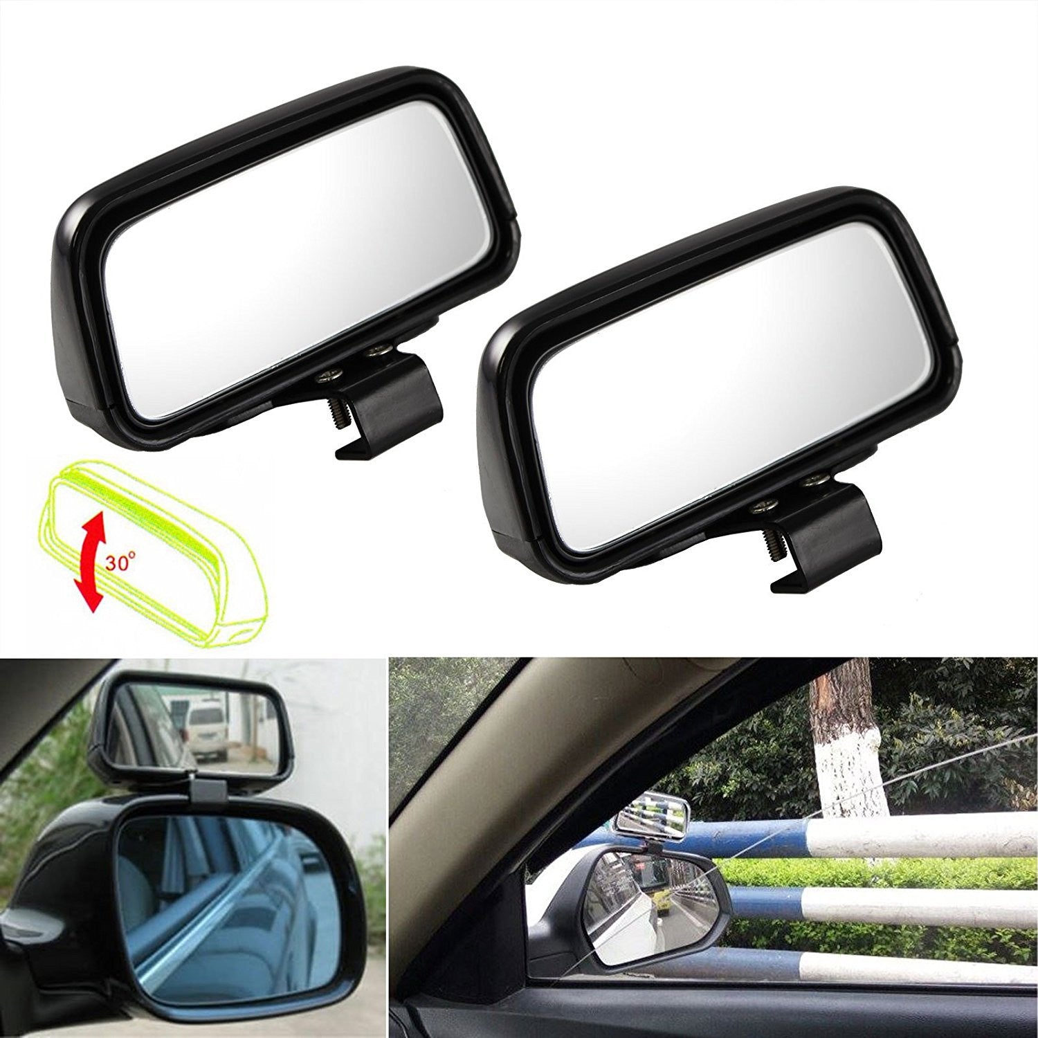  Blind Spot Mirror - Adjustable 360 Degree Rotation Car  Auxiliary Convex Wide Angle Mirror Snap Way Clip On Side Rearview Mirror  Universal for Cars Truck SUVs : Automotive