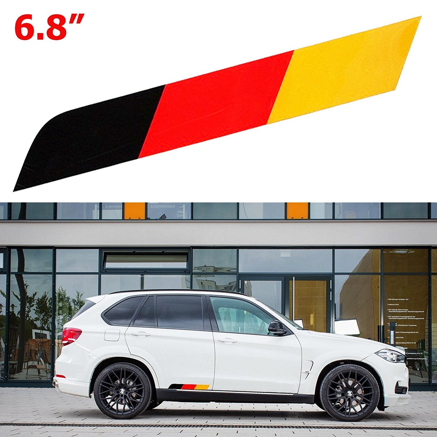 Euro Germany Flag Stripe Trunk Side Skirt Hood Front / Rear Sticker Fi ...