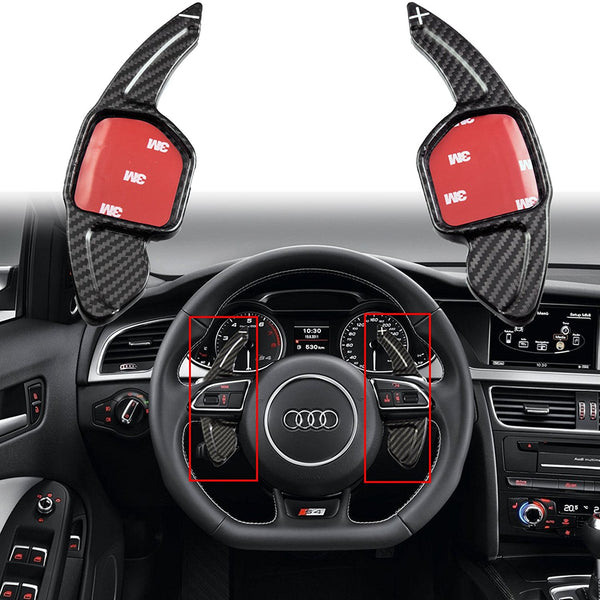 Black/ Red Real Carbon Fiber Steering Wheel Shifter Gear Paddle