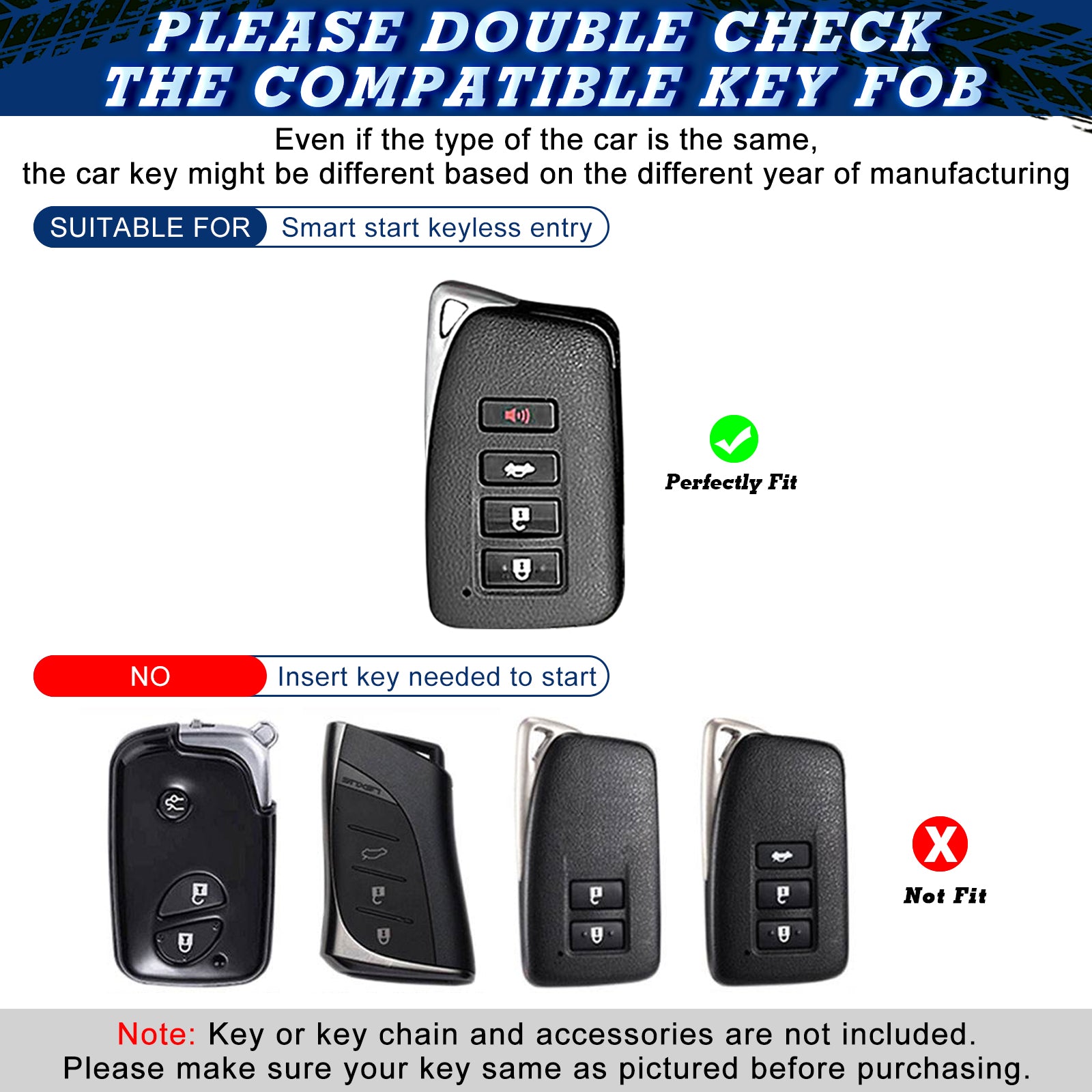 For Lexus IS ES GS NX RX LX RC Black TPU Smart Key Fob Case Cover  Accessories