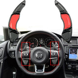 Real Carbon Fiber Steering Wheel Shifter Gear Paddle DSG Extensions For Golf 7 GLI GTS Scirocco
