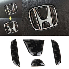 Real Carbon Fiber Steering Wheel Honda Logo Emblem Cover Decal Sticker for Honda Civic CRV 2016 and up
