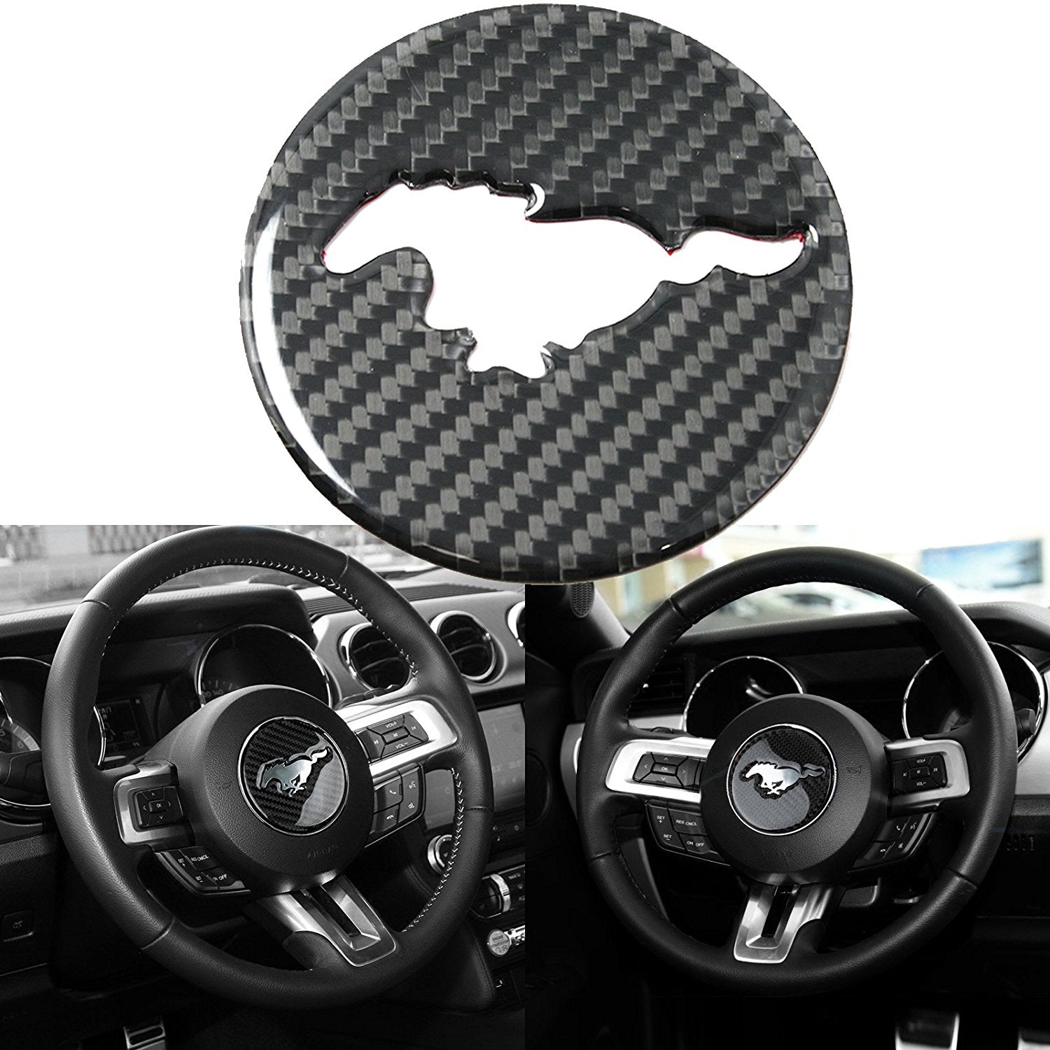 For 2021 Ford Mustang Mach-E Carbon Fiber Interior Steering Wheel Cover - Foto 9