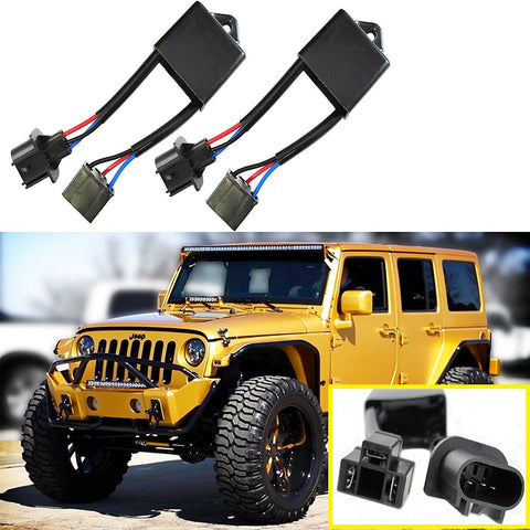 H4-To-H13 Jeep Wrangler JK Anti-Flicker Decoders For Any 7" Round LED Headlight