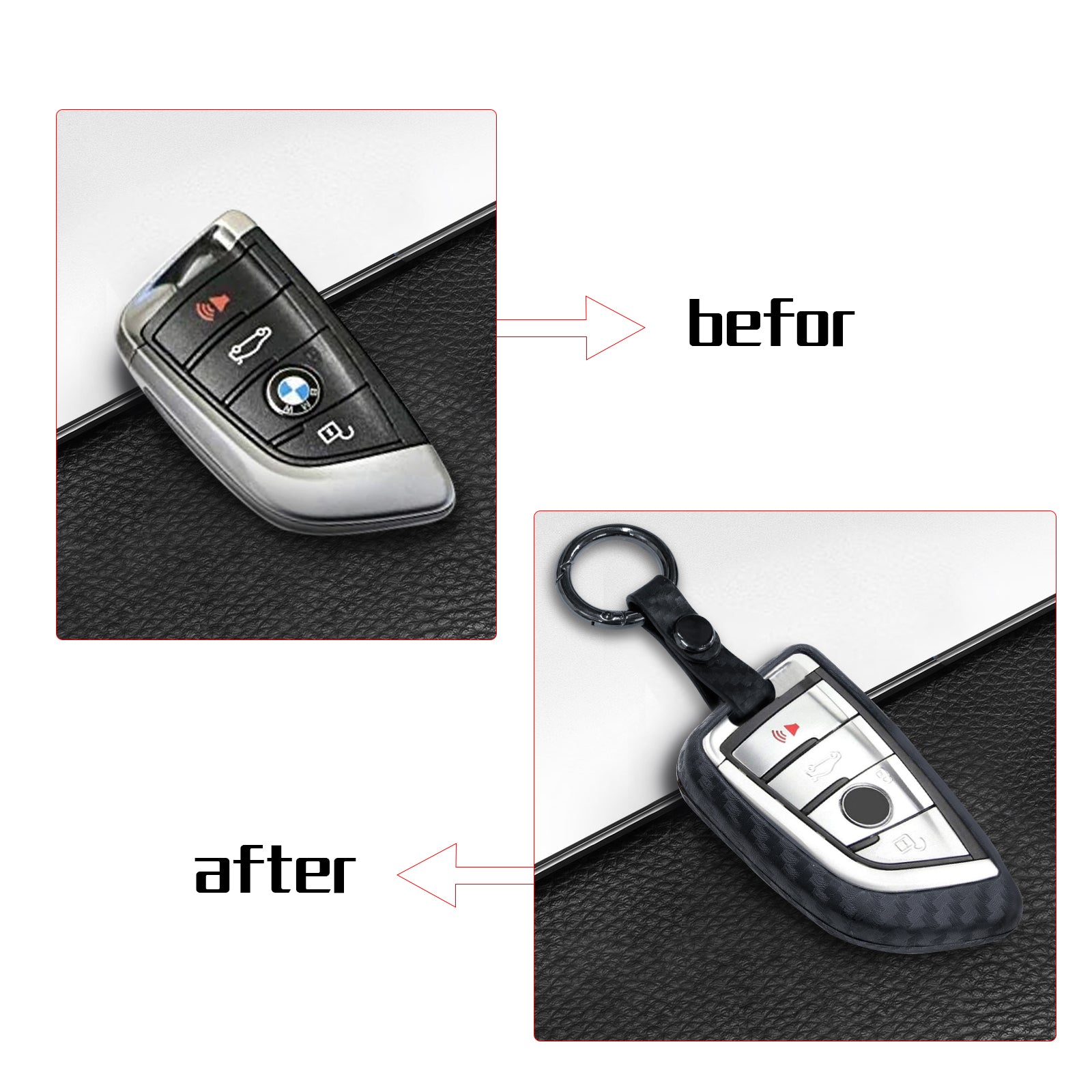 BAIMICE compatible For bmw Key Fob Cover.Advanced soft TPU key case is  compatible with BMW 1 3 4 5 6 7Series X3 X4 X5 X6 M5 M6 3GT 5GT Accessories