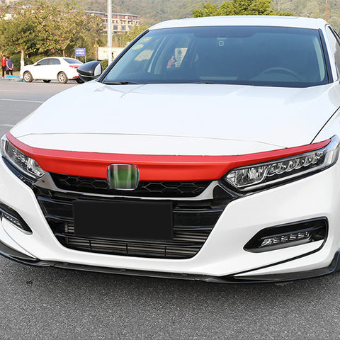 5pcs Red / Carbon Fiber Style Vinyl Front Hood Grille Grill Molding Trim Sticker Decal for Honda Accord 2018 2019