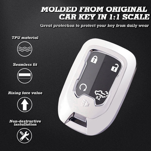 Soft Full Cover Remote Control Smart Key Case Protector For GMC Sierra 1500 2500 3500 2019-up