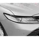 2PCS Gloss Black Headlamp Eyelid Strip Decor Cover Trim For Toyota Camry 2018-up