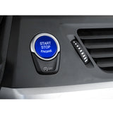 Aluminum Keyless Start Engine Stop Push Button Stickers Cover Trim Compatible with BMW 1 2 3 4 X1 Series F20 F22 F30 F32 F48 (Blue)