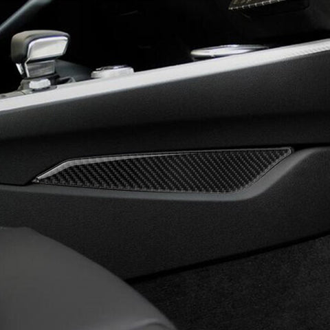 Center Console Gear Shift Side Panel Sticker Trim, Real Carbon Fiber, Compatible with Audi A4 B9 2017-2020 A5 2018-2020 (2pcs)