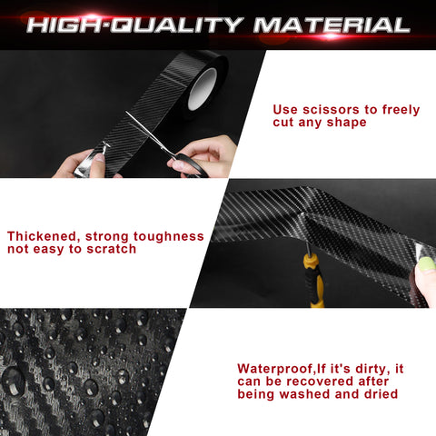 3M x 5CM Car Door Protector Sill Scuff Cover Sticker 5D Carbon Fiber Antiscratch Strip