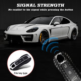 Carbon Fiber Style Keyless Entry Key Holder Case For Porsche Panamera Cayenne Carrera Taycan