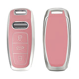 Pink Soft TPU Full Seal Remote Key Fob Cover For Audi A6L A7 A8 E-Tron 3 Button