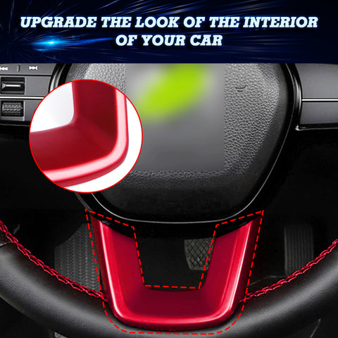 Red Inner Steering Wheel Lip Decoration Cover Trim For Honda Civic 11th Gen 2022-up, Accord CRV HRV 2023-up