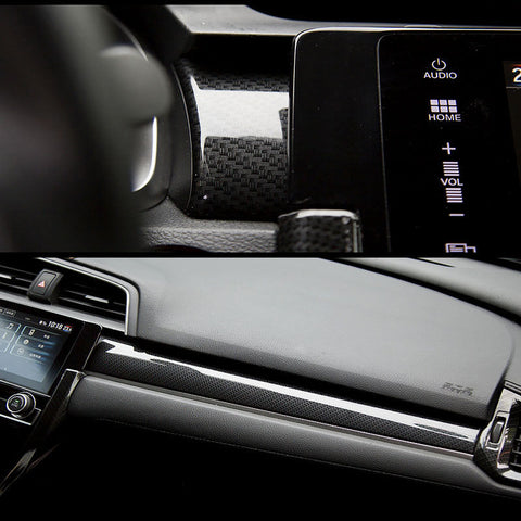 Carbon Fiber Pattern Cover Trim Sticker Decoration for Honda Civic 2016-2020 [Console Dashboard/Door Lock Panel Switch Bezel / Door Audio Speaker etc]