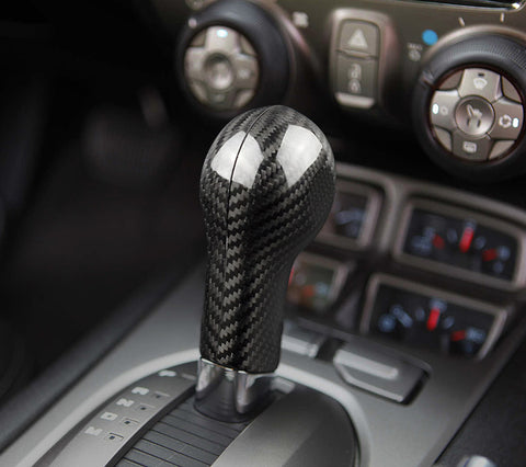 Real Carbon Fiber Interior Gear Shift Knob Cover Overlay Trim Decals for Chevrolet Camaro 2010 20011 2012 2013 2014 2015