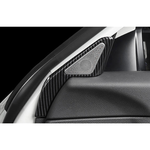 Carbon Fiber Black Pattern Door Stereo Speaker Cover Trim For Honda Civic 11th 2022+