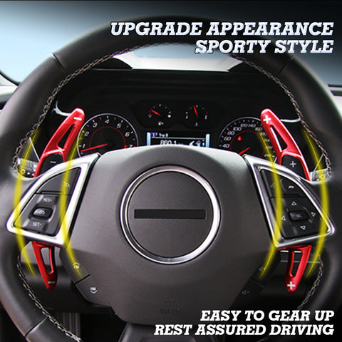 Red Alloy Steering Wheel Extension Paddle Shifter For Chevrolet Corvette Camaro