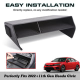 Interior 2-Layer Center Storage Box Holder Pocket Tray For Honda Civic 11th Gen
