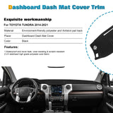 Dashboard Dash Mat Non-Slip Sun Cover Pad Carpet For Toyota Tundra 2014-2021