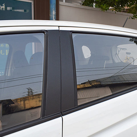 Carbon Fiber Style Door Window Pillar Post Trim Overlay Decal Sticker for Honda Civic Sedan 2012 2013 2014 2015