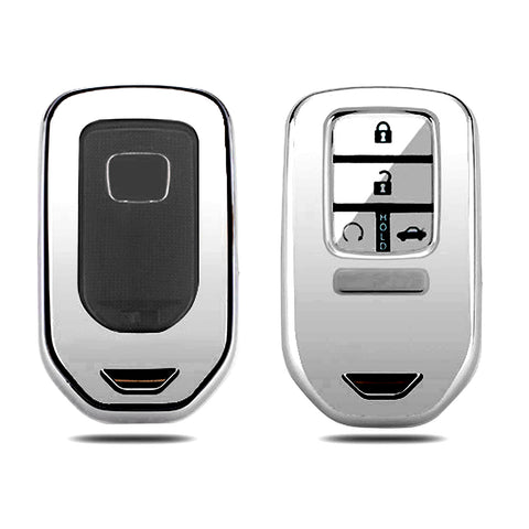 Silver TPU Anti-dust Remote Key Fob Cover For Honda Civic Accord 2/3/4 Button