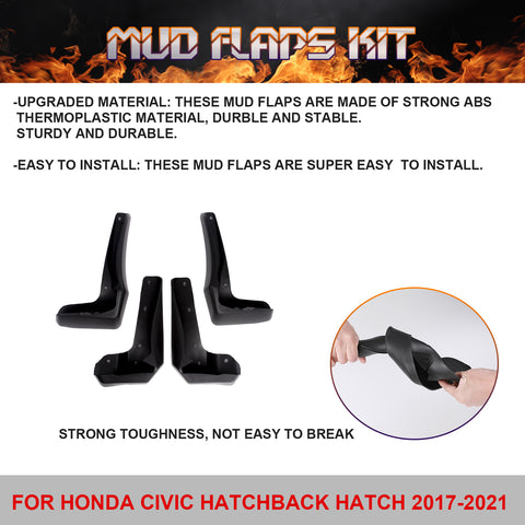 For Honda Civic Hatchback Hatch 2017-2021 Mud Flaps Splash Guards Mudguards Set