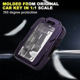 Purple TPU 360° Protection Remote Key Cover w/Keychain For Chevy Silverado GMC Sierra 2014-up