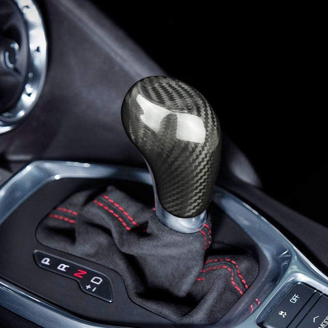 Real Carbon Fiber Interior Gear Shift Knob Cover Overlay Trim Decal for Chevrolet Camaro 2016-2024