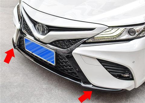 2pcs Black Front Bumper Corner Edge Guard Decor Cover For Toyota Camry 2018-2020