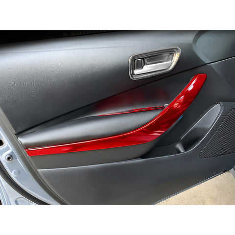 Sporty Style Red Front Side Door Armrest Cover Trim For Toyota Corolla 2020-2023