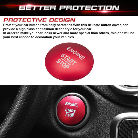 Red Alloy Engine Start/Stop Push Button Decor Cover For Mercedes Benz GLA GLC 1x