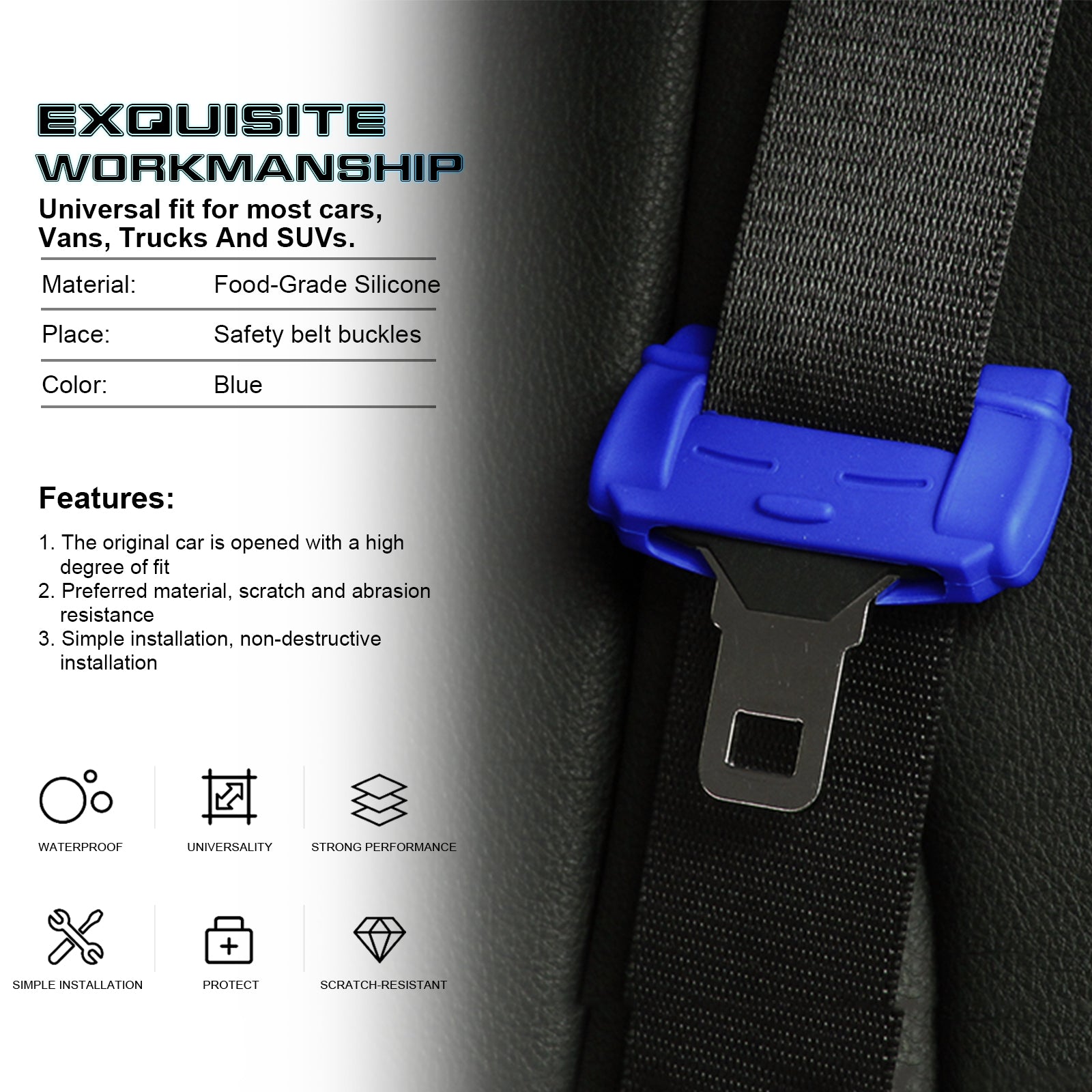 4pcs/lot Universal Car Seat Belt Buckle Silicone Covers Clip Anti-Scratch Cover 4pcs/lot Universal Car Seat Belt Buckle Silicone Covers Clip Anti-Scratch Cover