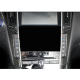 2pcs Carbon Fiber Style Car Interior Center Console Dashboard Cover Trim Molding Decoration for Infiniti Q50 Q60 2017-2022