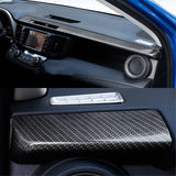 2pcs ABS Carbon Fiber Dashboard Console Panel Cover Trim Decoration for Toyota RAV4 2016-2018