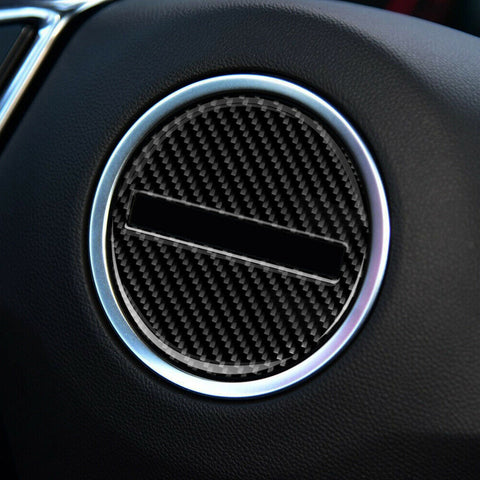 Carbon Fiber Steering Wheel Center Logo Cover Trim Decoration Sticker for Chevrolet Camaro 2016-2024